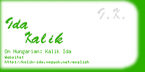 ida kalik business card